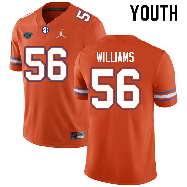 Youth #56 Christian Williams Florida Gators College Football Jerseys Sale-Orange